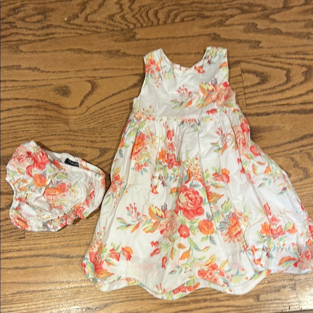Ralph Lauren Floral Dress with Bloomers - White and Multicolor